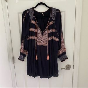 FREE PEOPLE LONG SLEEVE DRESS WITH SLIP